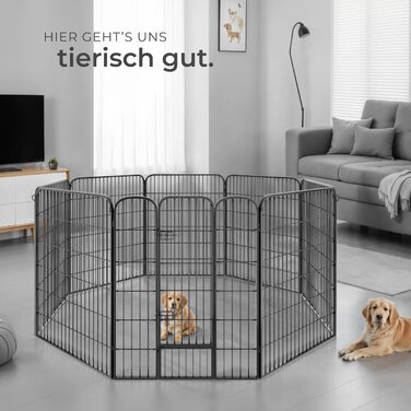 Тектейк вольєр для цуценят, 60 см, 8 грат, чорний - 402502