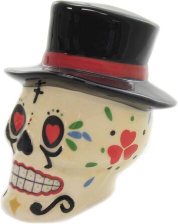 Pacific Giftware Day of the Dead Salt and Pepper Shakers - Ceramic with Skull Design