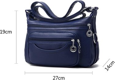 Сумка жіноча через плече NOTAG з PU шкіри, блакитна: легка сумка-месенджер з кількома кишенями