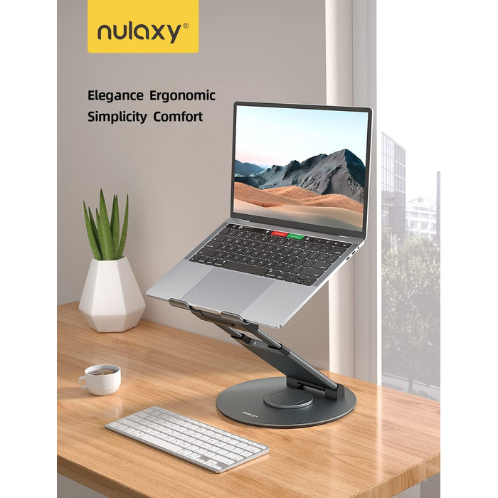 NULAXY Adjustable Laptop Stand - 360° Swivel Base, Height Adjustable up to 20