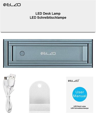 LED лампа настільна ELZO з регулюванням яскравості та гнучкою ніжкою, алюміній, темно-сіро-блакитна