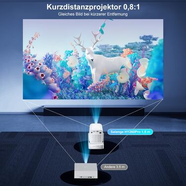 Проектор Salange P92Max ST: 4K, Android 13, WiFi, Bluetooth 5.2, Автофокус, Вбудовані YouTube/PrimeVideo/D+, 12000 лм, 5W динамік