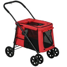 Дитяча візок для тварин PawHut: зручний, з гальмом, 600D Oxford, сталь, 102 x 62 x 105 см, червоний