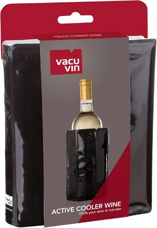 Активний охолоджувач для вина Vacu Vin (0,75-1,0 л), чорний, стандартний — набір з 2 шт.