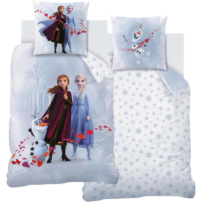 Комплект постільної білизни Frozen: ковдра 135x200, наволочка 80x80, фланель, 100% бавовна, для дівчаток