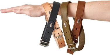 Нашийник для собак HUNTER AALBORG, чорний, міцне шкіряне обплетення, для спорту та повсякденного використання, з шкіряним брелоком, Made in Germany, розмір 32