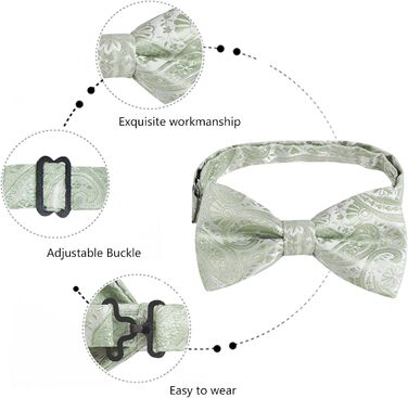 Чоловічий краватка-метелик Alizeal з кишеньковим хустинкою та краватками-манжетами, колір: кояльний блакитний, універсальний розмір