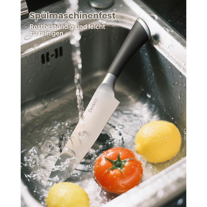 Набір кухонних ножів Messerblock Set, 7 предметів: професійний набір ножів з бруском, німецькі леза з високоякісної нержавіючої сталі, ергономічні ручки, для дому