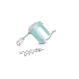 Ручний міксер Bosch MFQ40302 Mint Turquoise/Silber: 500W, 5 швидкостей + Turbo, 2 вінчики, 2 гаки для тіста, нержавіюча сталь, миється в посудомийній машині