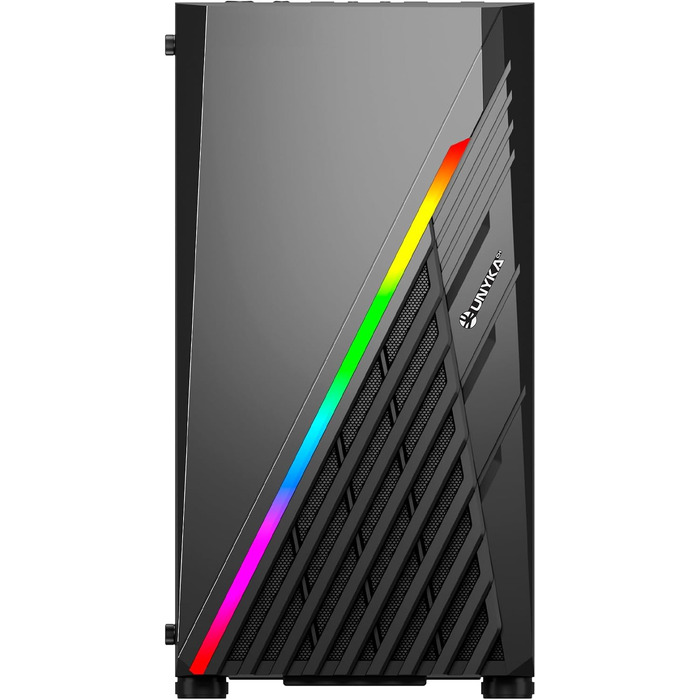 Ігровий корпус для ПК UNYKA GLAYZE Micro ATX, ARGB підсвітка, загартоване скло, 120мм ARGB вентилятори, USB 3.0/2.0
