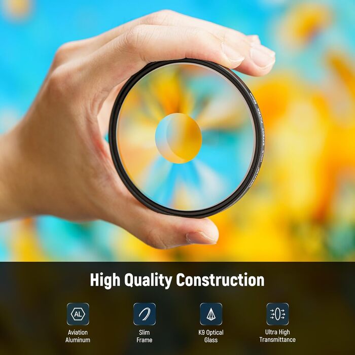 Фільтр Neewer для камери з ефектом розділених діоптрій (58mm) - лінійний призма K9 з алюмінієвим каркасом, для створення ефекту розмиття та повторення кольору