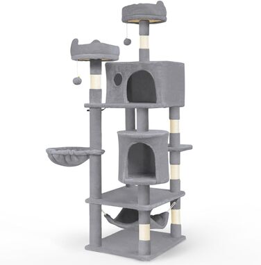Котячий будиночок Vounot Kratzbaum Kein: стійкий котячий будиночок з платформами, 88 см (сірий, XXL)