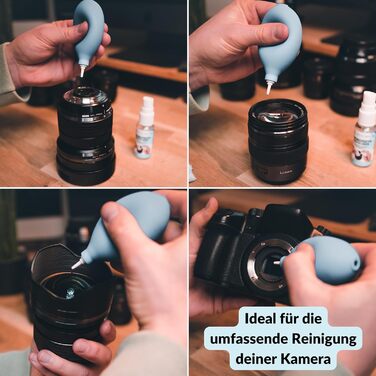 Набір для чищення камери Lens-Aid 3в1: повітряний насос, олівець для чищення та 5 мікрофібрових серветок – для сенсора, об'єктива, камери, дисплея, фільтрів, оптики. Ідеальний для фотоаксесуарів та техніки.
