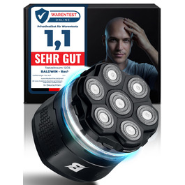 Бритва для гоління голови BALDWIN 7D з магнітною голівкою для чоловіків | Електробритва для лисих | Бритва для голови, сухе та вологе гоління, водонепроникна