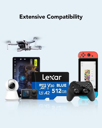 Карта пам'яті Lexar Blue MicroSDXC UHS-I 256GB, швидкість до 160 МБ/с (набір 2 шт, разом 512ГБ)