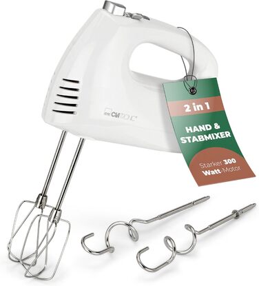 Ручний міксер Clatronic HM 3524: потужний 300W, 5 швидкостей, турбо-режим, знімне насадка