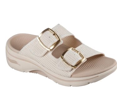 Skechers On The Go Go Walk Arch Fit 2.0 Chloe – жіночі сандалі-шльопанці 40 EU бежевого кольору