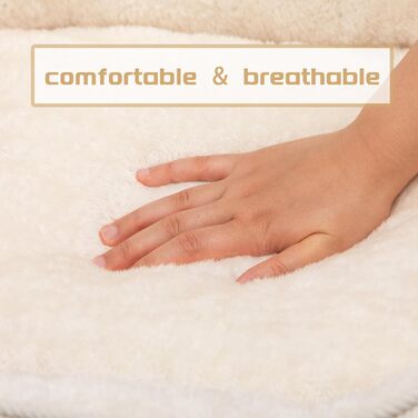 Килимок для котів та собак, м'який лежак для тварин, дихаючий лежак для кошенят та цуценят, бежевий (55*45*15 см)