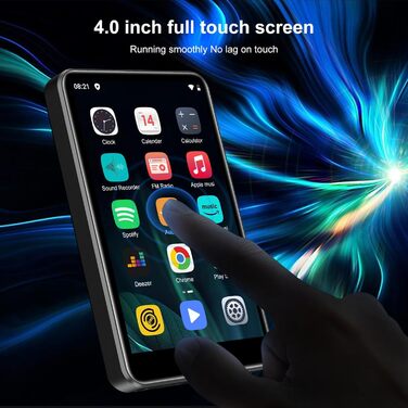 MP3-плеєр ZAQE 80GB Bluetooth WiFi Android Spotify MP4 для дітей (Чорний)