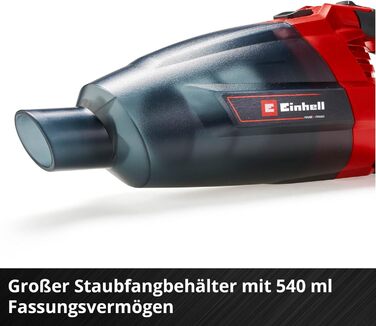Акумуляторний пилосос ручний Einhell TE-HV 18/06 Li-Solo Power X-Change (18V, 72 мбар, насадки в комплекті, 0.6л, без акумулятора)