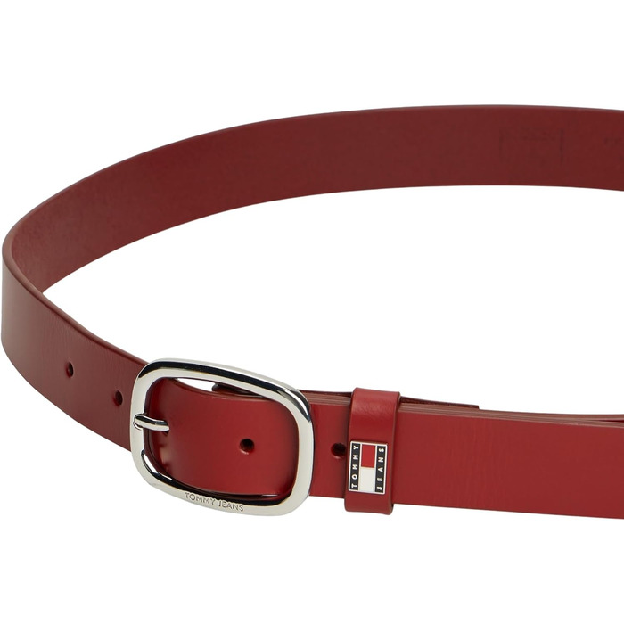 Жіночий шкіряний ремінь Tommy Jeans Oval Red (Rustic Cherry)