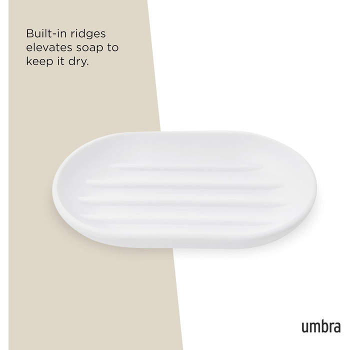 Seifenschale Umbra Touch, овальна, з Soft Touch покриттям, біла, 14 x 9 x 2 см