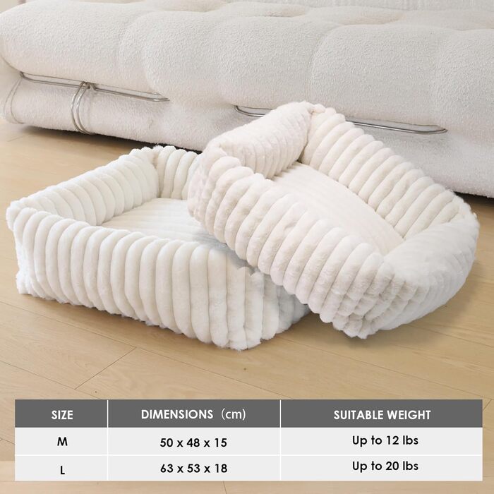 Килимок-ліжко для котів XIAPIA, м'який, 58x20 см, білий, з ортопедичним дном