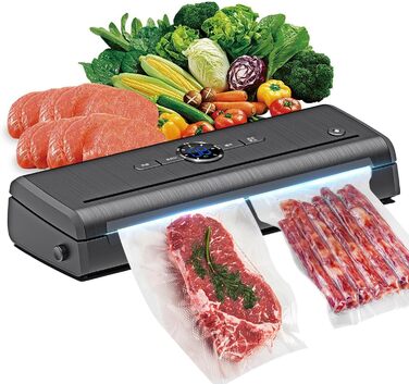 Вакуумний пакувальник для продуктів харчування 30 см, комплект з 5 пакетами, чорний