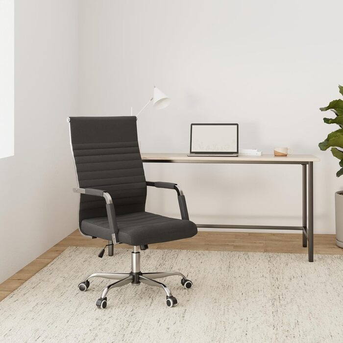 Ергономічне крісло для офісу CLP Amadora I, регульована висота, поворот на 360°, тканинне покриття, міцне, вантажопідйомність 120 кг, темно-сірий колір