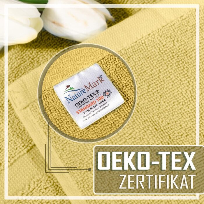 Набір бавовняних килимків для ванної кімнати NatureMark, 100% бавовна, 50 x 80 см, жовті (2 шт)