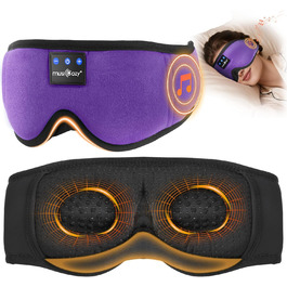 Маска для сну Musicozy з навушниками | Bluetooth 5.4, блокування світла, для подорожей, лавандовий колір. Подарунок для чоловіків та жінок