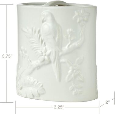 SKL Home Vern Yip Jungle Cats Toothbrush Holder, Ceramic, White