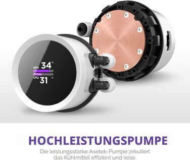 NZXT Kraken: Система водяного охолодження CPU з LCD-дисплеєм – 240 RGB (білий)