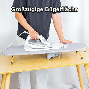 Настінна розкладна дошка для прасування Wandmontierbar з поворотним механізмом 180°, 92 x 31 см, чорна (сіра/жовта)