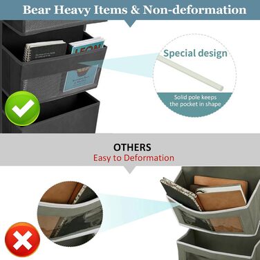 Організатор для дверей, підвісний, з 5 кишенями, з гачками, для ванної кімнати, шафи, кемпінгу, 150x36.5x14 см (Чорний)