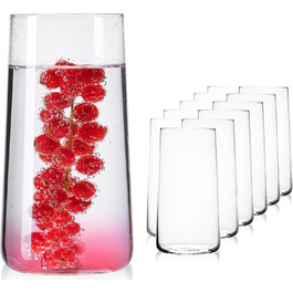 IMPERIAL Glass Drinking Glasses 490ml (max. 550ml) Set of 12 - Water Glasses, Juice Glasses, Highball Glasses, Cocktail Glasses, Large