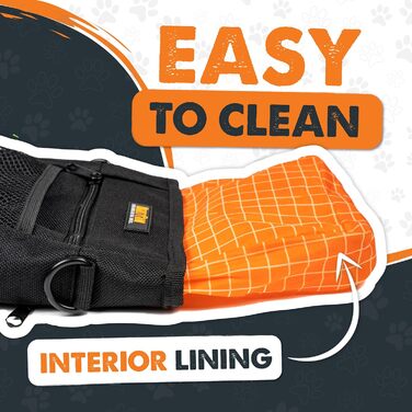 Сумка для ласощів Mighty Paw для собак: навчання та тренування | Зручна сумка для ласощів на руці для собак | Оранжево-чорна