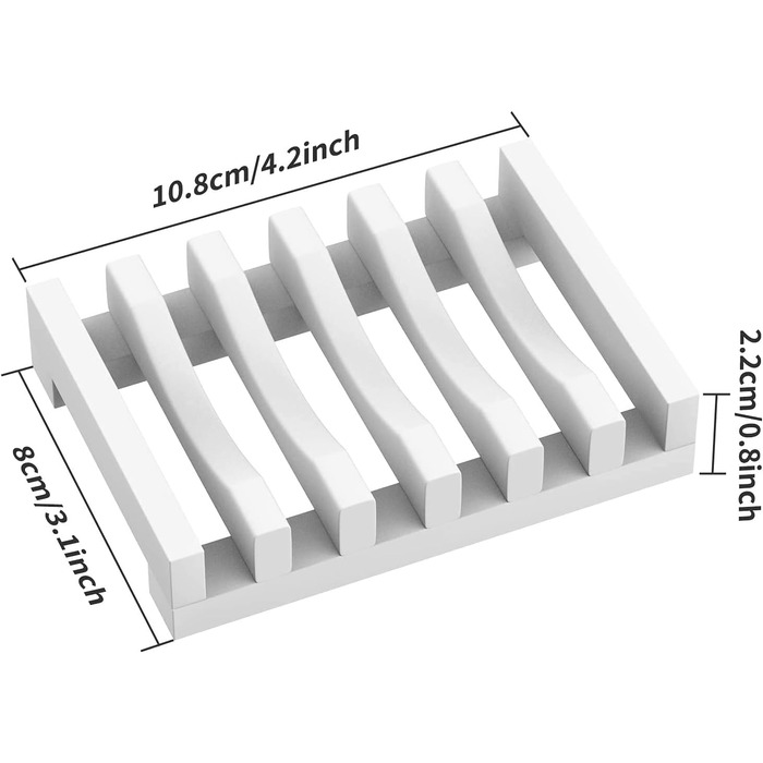 2 шт. Силіконові мильниці AstraLoom з самостійним зливом, легко чистяться, неслизькі та небрудні, ідеальні для ванної кімнати, кухні, мила (білий)