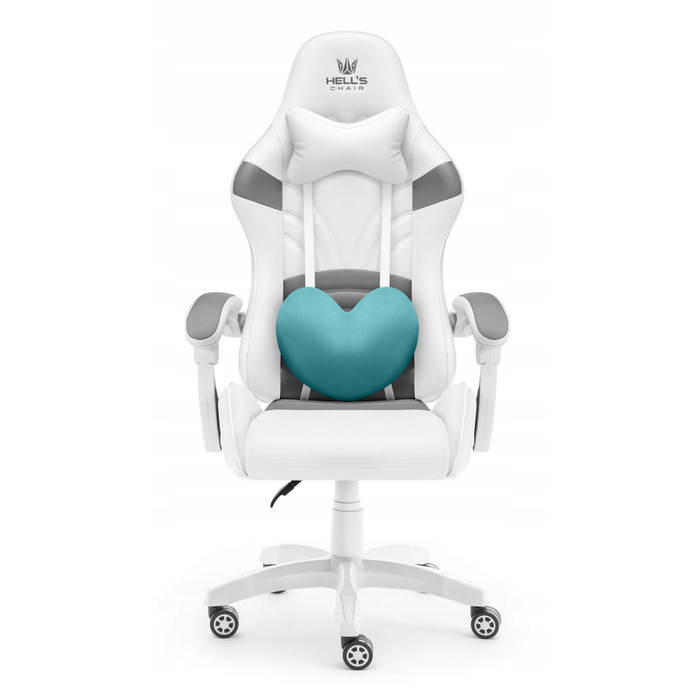 Ігрове крісло HELL'S CHAIR Rainbow Individual, екошкіра, біле