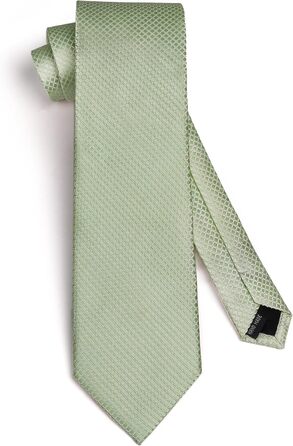 HISDERN Комплект краватки та нагрудного хустинки для чоловіків: стильна краватка в клітинку з квітковим принтом, елегантний класичний дизайн (Salbeigrün-3)