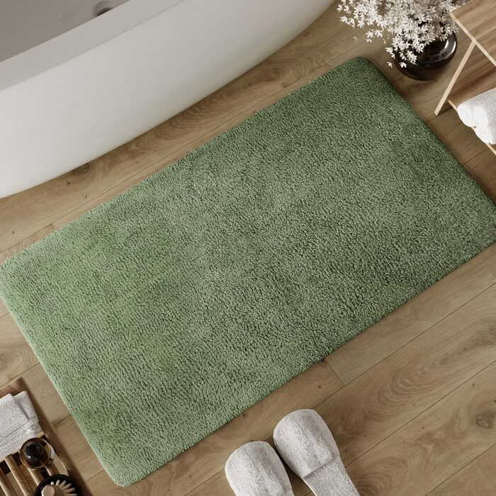 Килимок для ванної кімнати Wecon Home Hilda: стильний ретро-дизайн, антиковзаюча підкладка, сертифікат Oeko-TEX Standard 100, машинне прання, м'який, легкий у догляді, 55 x 65 см, бежевий