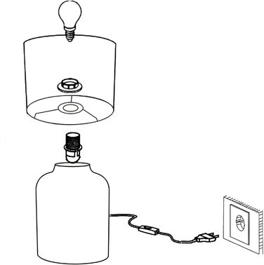 Настільна лампа EGLO Bellariva: кераміка кремового кольору, тканина білого кольору, з вимикачем, E14