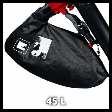 Einhell Electric Leaf Blower GC-EL 3000 E, Wheels, Lightweight, Bag (3.000 W, Suction/Blowing Function, Adjustable Auxiliary Handle, 45 L Collection Bag, Blowing Airflow 300 km/h, Max. Suction Performance 840 m³/h)