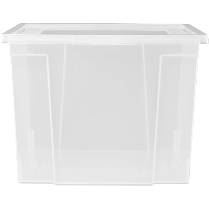 Iris Ohyama 30L Plastic Storage Boxes with Lid, 6 Large Stackable Boxes, BPA-Free, Laundry, Office, USB-M, Transparent - L42 x W35.5 x H26.5 cm