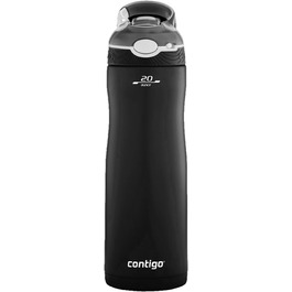 Contigo Ashland Chill Autospout Stainless Steel Water Bottle with Straw, Leak-Proof, Insulated Bottle for Sports, Biking, Hiking, 590 ml, (Matte Black)