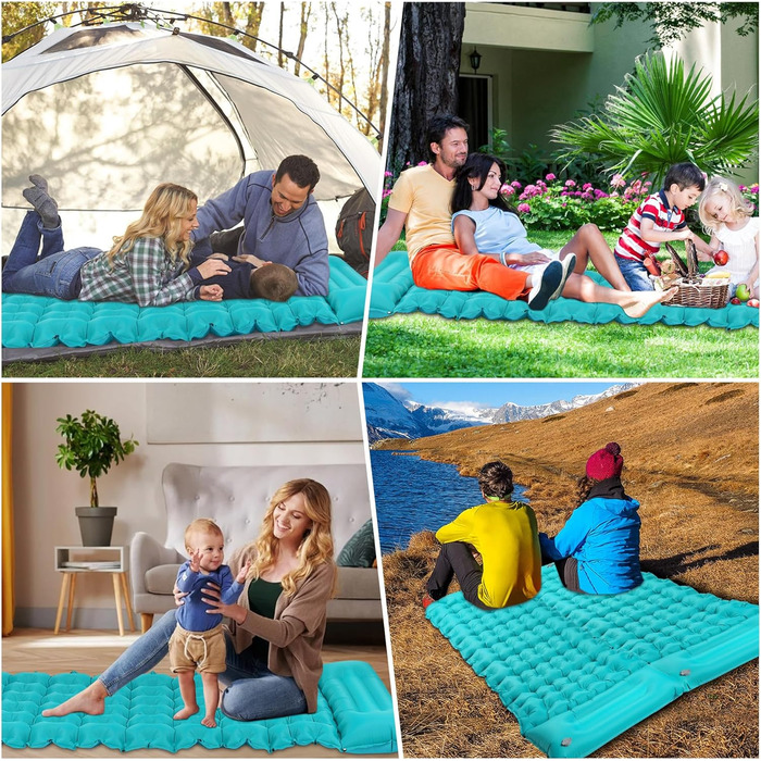 Надувна ізомат для кемпінгу DeeprBling Isomatte з самонадуванням та помпою, 200x70x10 см