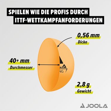 JOOLA Training Table Tennis Balls 40+ mm - Premium Quality, 120 Balls - Orange