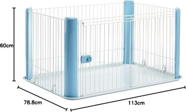 Вольєр для цуценят Iris Ohyama CLS-1130, 60 см, блакитний. Ідеально для собак та котів, для дому та вулиці. Вольєр, клітка, огорожа, простір для ігор.