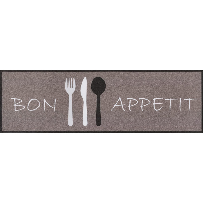 Hanse Home Cook & Clean Kitchen Runner – Kitchen Rug Bon Appetit Design, Non-Slip, Easy to Care For, Runner Rug for Kitchen, Hallway, Entrance Area, Dining Room – 50x150cm