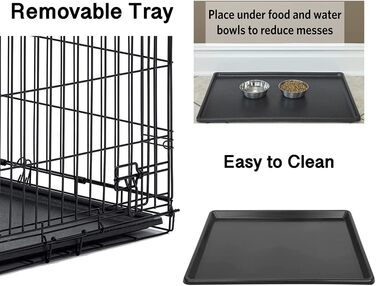 Клітка для собак 91x56x62 см, складана з 2 дверцятами, переноска для авто, вольєр для собак, дротяна клітка, розмір L (120x75x79 см)